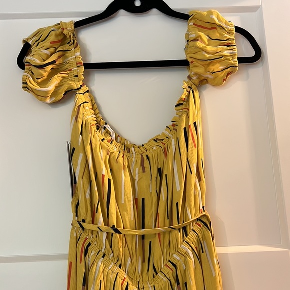Lulus True Radiance Yellow Multi Print Off-the-Shoulder Jumpsuit - Picture 6 of 8